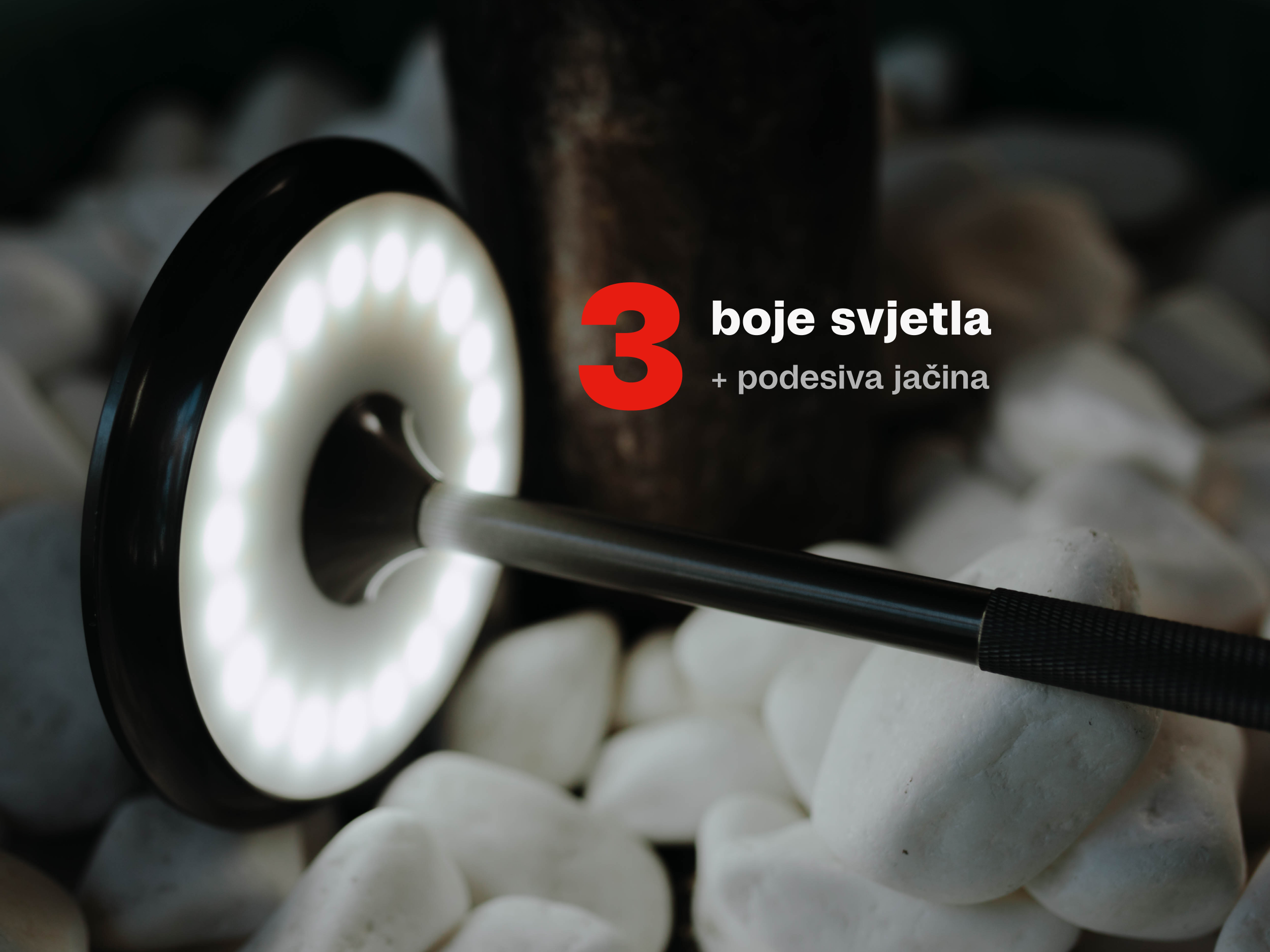 Minimalist lampa ima 3 boje svjetla i podesivu jačinu
